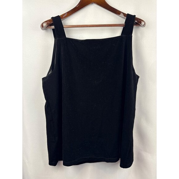Women’s Chico’s 2XL Black Velvet Tank V-Neck Blouse - Picture 3 of 5